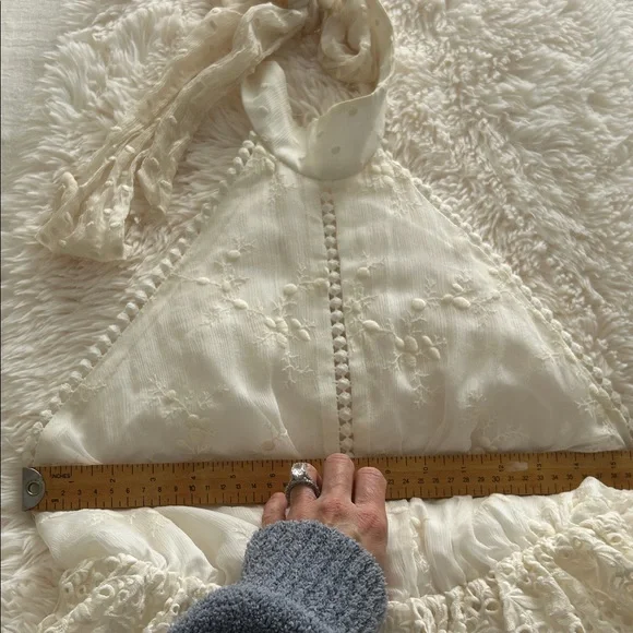 Zimmermann Ivory silk Lace Playsuit US6-8 backless design halter top neck *Flaws - Picture 8 of 16